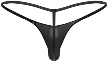 Vxuxlje Men's See Through Bulge Pouch T-Back G-String Mesh Sheer Low Rise Micro Thongs Tangas