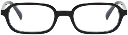 YAMEIZE Rectangle Blue Light Glasses for Women Men Small Narrow 90S Blue Light Blocking Glasses for Computer