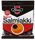 4 Bags x 80g of Fazer Super Salmiakki - Original - Finnish - Salty Licorice - Salmiak - Wine Gums - Candies - Sweets …