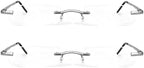 Mini Rimless Reading Glasses - Slim Compact Metal Readers with Spring Hinge for Men and Women 2 Pairs