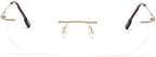 Round rimless reading glasses super light titanium alloy Reader for men and women