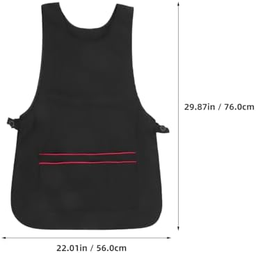 FRCOLOR Professional Hairdresser Apron with Pockets Waterproof Stylist Work Smock Black Barber Pinafore for Salon Home Kitchen
