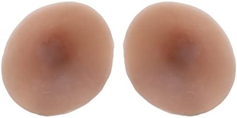 YiZYiF 1 Pair Self Suction Silicone Nipples Cover Realistic Adhesive Pasties Stickers for Breast Form Cosplay Crossdresser