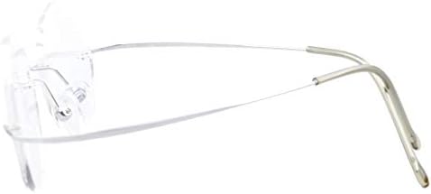 CessBlu Titanium Circle Reading Glasses Bendable Rimless Round Reader Eyeglasses for Men Women Reading