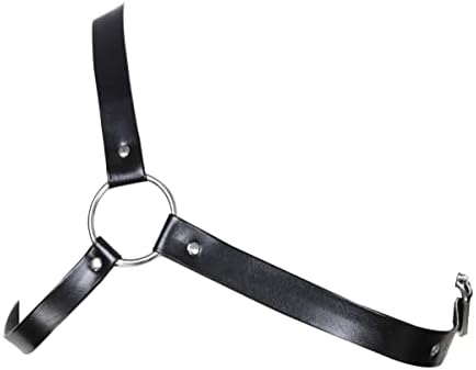 Men's Black Leather Body Chain Chest Harness Belt Shoulder Straps Adjustable Buckle Straps Costume Party Carnival