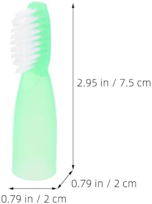 20pcs Mini Finger Toothbrushes Small Soft Bristle Manual Toothbrushes for Prison Use Dental Cleaning Oral Care Tools with Short Handle in Blue and Light Green