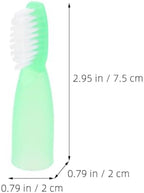 20pcs Mini Finger Toothbrushes Small Soft Bristle Manual Toothbrushes for Prison Use Dental Cleaning Oral Care Tools with Short Handle in Blue and Light Green