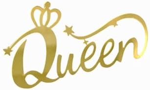 Birthday Queen Cake Toppers Mirror Acrylic Happy Birthday Cake Topper Side Cake Decorations Cake Inserts Supplies Toppers for Women Queen Birthday Cake Decoration Party Supplies (Queen-01)