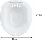Generic Women Elderly Toilet Seat Sitz Bath Basin Portable Bidet Hip Bath Sturdy Sitting Bath for Daily Cleansing Wide Seating Area Avoid Squats, White