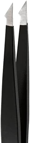 Rubis Evolution Stainless Steel Tweezers, Combined Pointed/Slanted Tips for Precise Eyebrows and Hair Removal, 1K904, Black,Rubis Switzerland Swiss Made World Renowned Precision