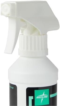 Medline Skintegrity Wound Cleanser, 8 ounce Spray Bottle, for wound cleaning, debridement, removing protein, pressure injuries, infected wounds, spray can be adjusted from mist to stream