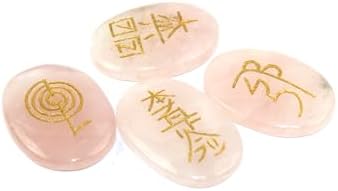 Jet Usui Reiki Healing Set Chakra Balancing Meditation Gemstone Spiritual Energized Positive (Rose Quartz)