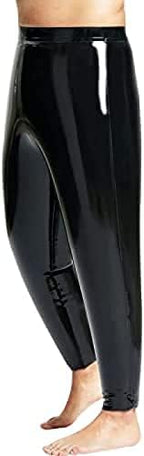 Black Inflatable Sexy Latex Legging with Nozzles at Bottom Rubber Pants Trousers,Custom Color,X-Large