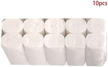 VSOLS 10 Rolls Family 4-Ply Toilet Paper Ultra Soft Pulp Strong Thickened Household Bath Tissues Hand Towel (Color : White)