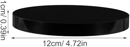 VOSAREA Obsidian Scrying Mirror Natural Black Obsidian Stone Circle Disc Round Plate Feng Shui Mirror with Stand for Divination Meditation Healing Feng Shui (12CM)