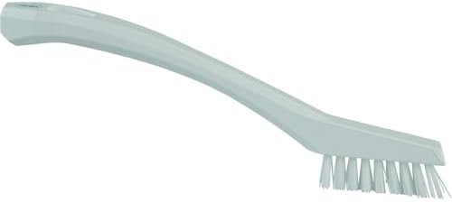 Vikan - 44015 Detail Brush, Multifunctional, Slip-Resistant Cleaning Tool, Extra Stiff Polypropylene & Polyester Bristle, 8 Inch, White