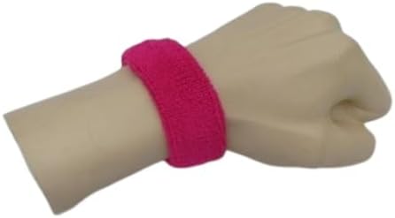 Couver Unisex Adult Teens 1 inch Thin Cotton Terry Wrist sweatbands, 1 Pair