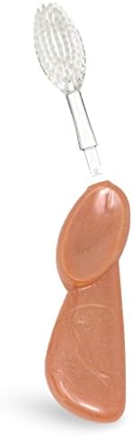 RADIUS Toothbrush Big Brush with Replaceable Head, Left Hand, Soft in Coral Sparkle, BPA Free and ADA Accepted, Designed to Improve Gum Health and Reduce The Risk of Gum Disease