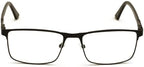 Men Premium Optical Frame Wide Large Head Reading Glasses Rectangular Metal - Clear Lens Reader DRM02