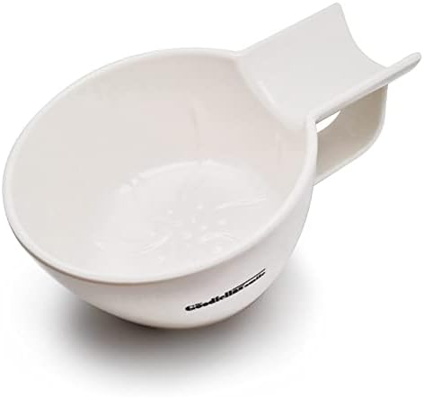 The Goodfellas' smile Beard Bowl - Resilient Resin Shave Bowl/Lathering with Brush Rest Insert (White)