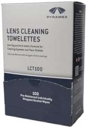 Pyramex Safety Individually Packaged Lens Cleaning Towelettes, No Streaks, 100 Piece