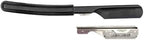 Parker Director Black Non-Folding Straight Barber Razor – Japanese-Style Razor with Stainless Steel Arm, Blade Protector Cap & Ergonomic Non-Slip Handle – Ideal for Professionals - 5 Blades Included