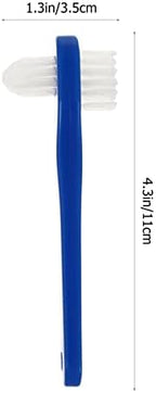 FOMIYES Dual Head Brush 2pcs Set T-Shaped Handle Soft Nylon Bristles Cleaning Tools for False