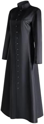 Medieval Priest Costume Long Clergy Robes Clergy Costume Pastor Minister Coat for Halloween Cosplay