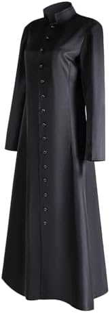 Medieval Priest Costume Long Clergy Robes Clergy Costume Pastor Minister Coat for Halloween Cosplay