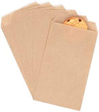 Quotidian Brown Flat Mini Kraft Paper Bags 2 3/4" x 4 1/2" (7 x 11.5cm) Pack of 100 - Small Treat Wedding Confetti Notes