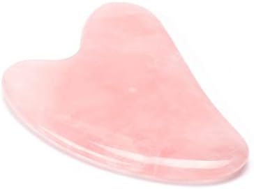 MOBYAT Guasha Stone Jade Board Stone Scraper for Face Neck Back Body 1Pcs (Color : Rose Quartz)