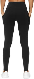 THE GYM PEOPLE Thick High Waist Yoga Pants with Pockets, Tummy Control Workout Running Yoga Leggings for Women