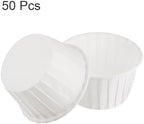 HARFINGTON 50Pcs Cupcake Baking Cups 3.5oz Standard Size Paper Cupcake Liners Greaseproof Wrappers Disposable for Wedding Birthdays Christmas Dessert, White