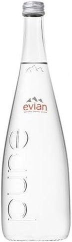 Evian Still Mineral Water, 25.4 Fl Oz Glass Bottle (Pack of 6)