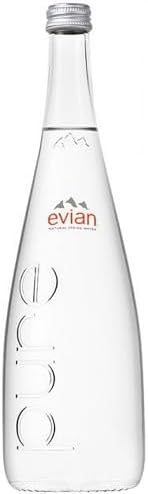 Evian Still Mineral Water, 25.4 Fl Oz Glass Bottle (Pack of 6)