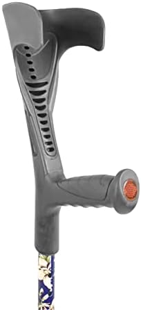 PEPE Mobility Folding Crutches for Adults, Open Cuff, Adjustable Height, Aluminium, Orthopaedic, Flowers, Elbow Crutches Women and Men