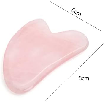 MOBYAT Guasha Stone Jade Board Stone Scraper for Face Neck Back Body 1Pcs (Color : Rose Quartz)
