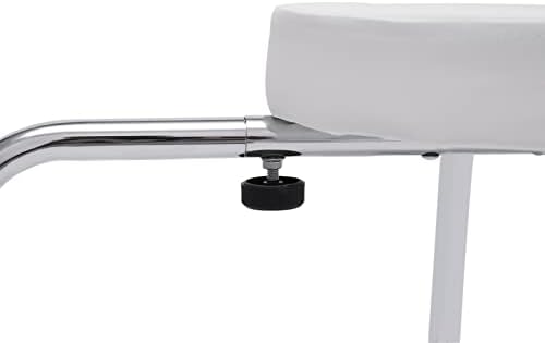 Adjustable Pedicure Foot Rest St-ool Chair w/PVC Pad,Beauty Nail Salon Pedicure Stool,Leg Rest Pedicure Foot Rest Stand Portable Spa Pedicure Stool w/Footrest for Nail Tech,Manicure Use Black (White)