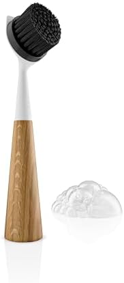 EVA SOLO | Dish Brush Oak Nylon White | Effortless Washing-Up Brush for Stubborn Debris | Easy to Clean & Store | Removeable Brush Head | White