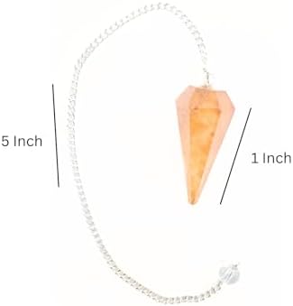 Jet Citrine Cone Shaped Pendulum Faceted Crystal Therapy Removes Negavite Energy, Success in Business or Studies Spiritual Booklet Gems Image is JUST A Reference