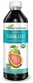 Guava Leaf Extract Liquid 12oz | Organic Guava Leaves | Hojas de Guayaba Organica, Guava Supplement Supports Digestion, Immunity & Sleep | Non-GMO, Vegan & Gluten Free Guava Extract by Herbal Goodness