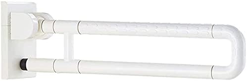 handrail Towel Rails,Grab Bars for Bathroom, Nylon Plastic Surface Safety Folding Grab Bar, Stainless Steel Upturn Wall Mounting Toilet Railing, Disabled Elderly Daily Living Assist Handle