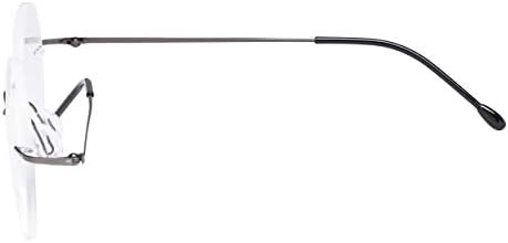 CessBlu Rimless Reading Glasses Round Readers for Men Women (Gunmetal) +0.5