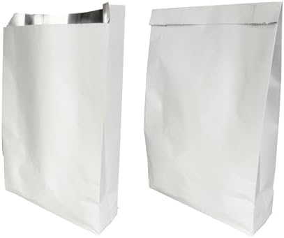 PABCK 30Pcs Kraft Paper Waxed Bag Foil Inner Hot Dog Bag Food Storage Greaseproof Bags Party Favor for Picnic Treat BBQ Bakery Sandwich Hamburger Bread Packaging Take Out Lunch Bags 4.7x8.3+1.57 inch