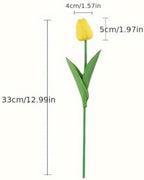 12pcs Artificial Tulips - Lifelike Faux Flowers for Valentine's Day, Mother's & Father's Day Decor | Versatile for Home, Office, Weddings & More (Yellow)