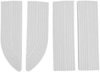 Rubber Wheelchair Ramp Set for Doorways, White, 4-Piece Universal Door Sill Threshold for Bathroom, Stairs