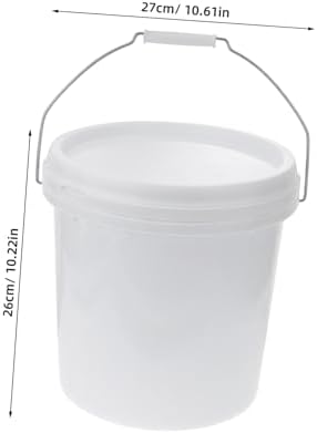 DOITOOL Food Storage Buckets White Plastic Bucket with Lid 3 Gallon Water Paint Pail Paint Jars Storage Container Empty with Handle for Arts Crafts DIY Projects Party Favor