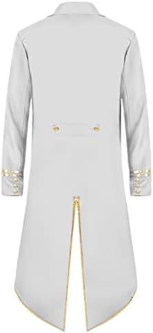 Men's Vintage Gothic Medieval Steampunk Long Tailcoat Jacket Victorian Frock Button Down Swallow Coat Uniform Costume