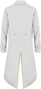 Men's Vintage Gothic Medieval Steampunk Long Tailcoat Jacket Victorian Frock Button Down Swallow Coat Uniform Costume