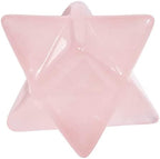 Natural Rose Quartz Merkaba Crystal Protection Sacred Meditation Energy Generator Healing Chakra Six-Pointed Star 1 Inch